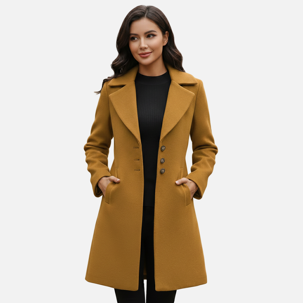 Dorevelle | Women’s Tailored Wool Blend Coat – Classic Single Breasted