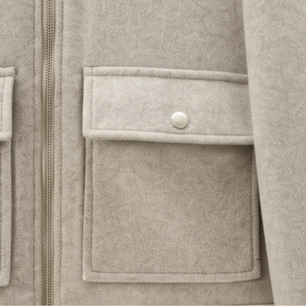 Dorevelle | Women’s Wool Blend Utility Jacket – Zip Up Short Coat