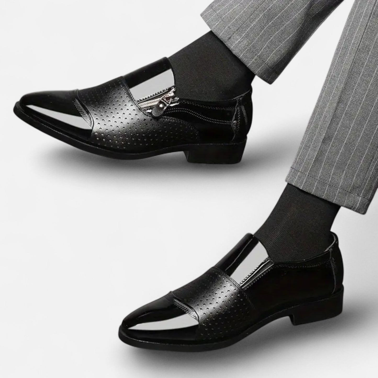 Dorevelle | Men’s Glossy Dress Shoes – Pointed Toe British Elegance
