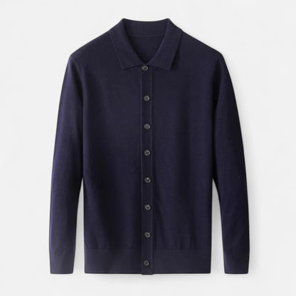 Dorevelle | Men’s Wool Sweater – Fine Yarn Button-Up Classic