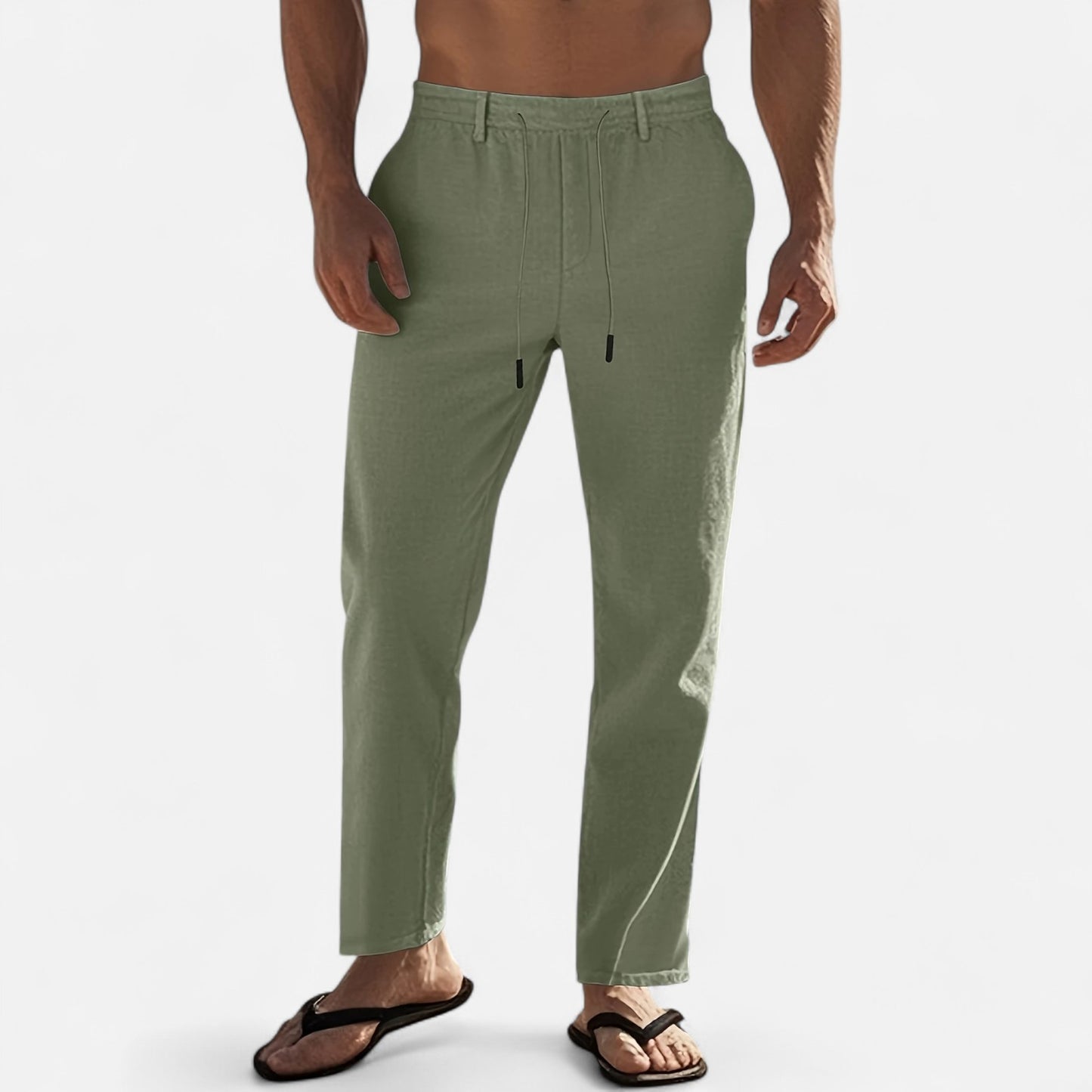 Dorevelle | Men’s Linen Trousers – Riviera Drawstring Ease