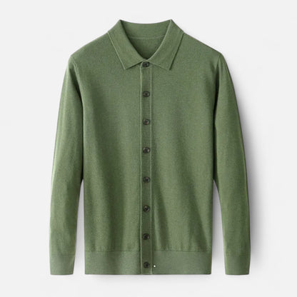 Dorevelle | Men’s Wool Sweater – Fine Yarn Button-Up Classic