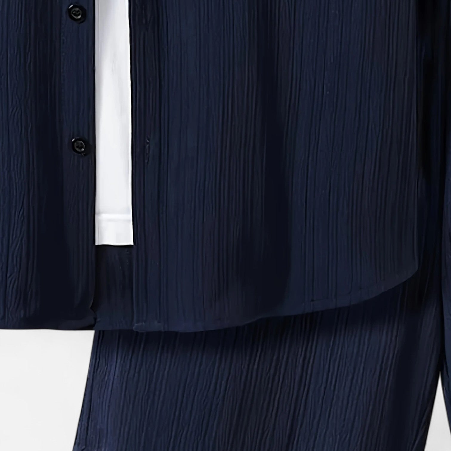 Men’s Lightweight Linen Blend Summer Shirt and Drawstring Trousers Set