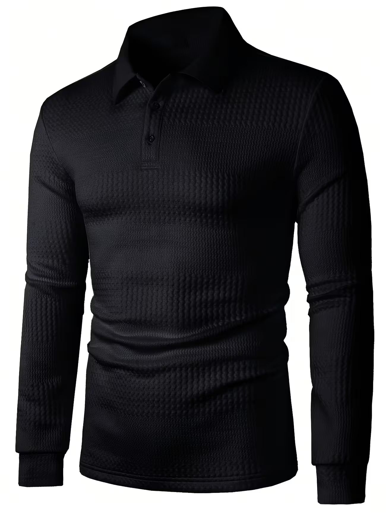 Men's Jacquard Ribbed Long Sleeve Shirt