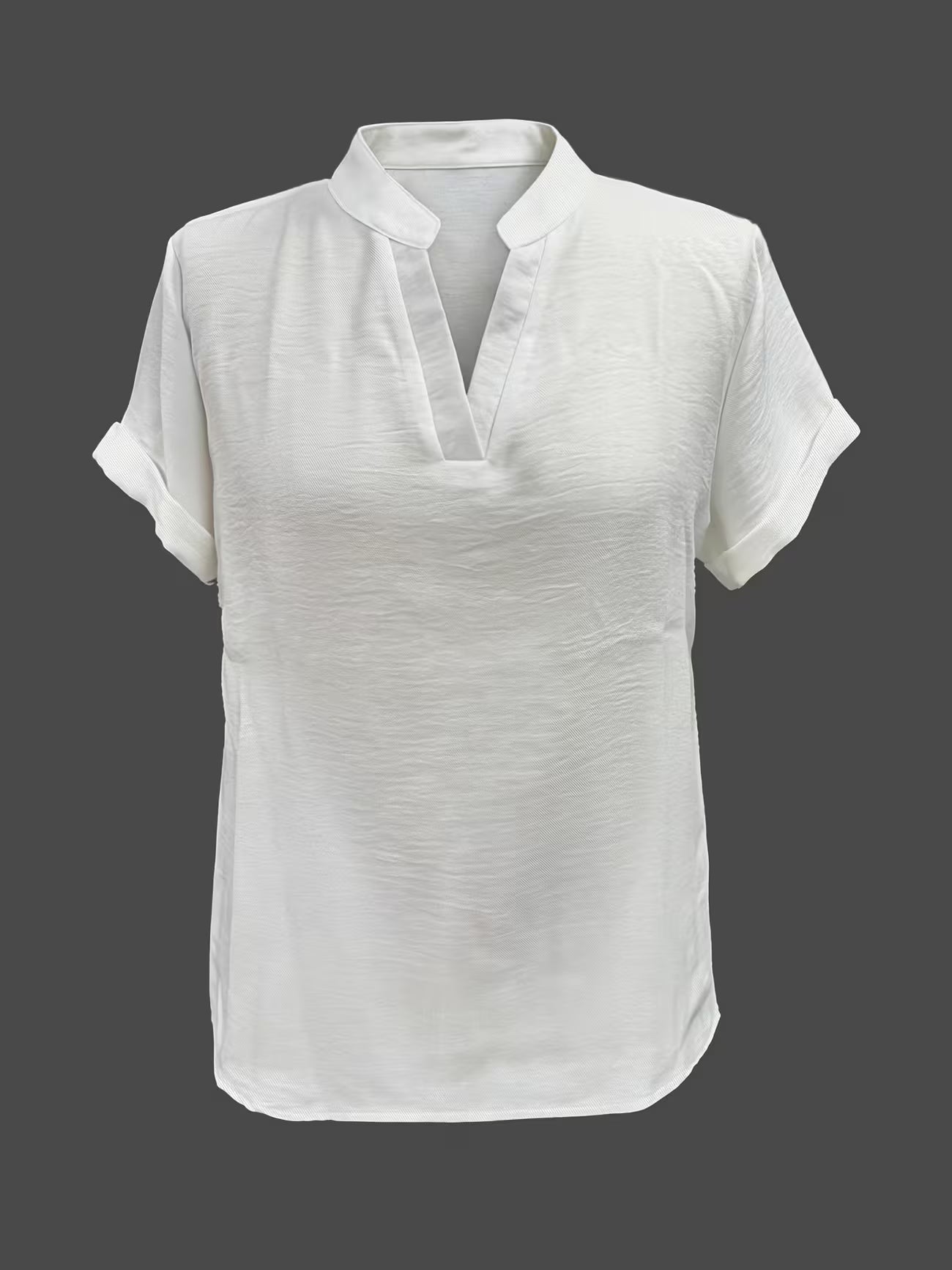Elegant V Neck Stand Collar Women's Top Shirt