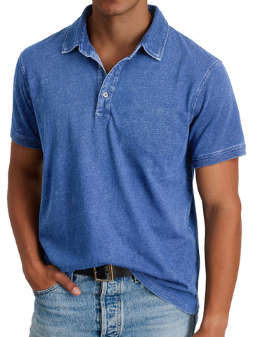 Men's Blue Denim Polo Shirt