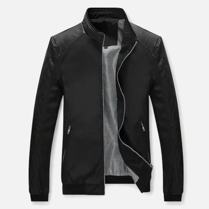 Dorevelle | Men’s Leather Bomber – Stand Collar Elegance