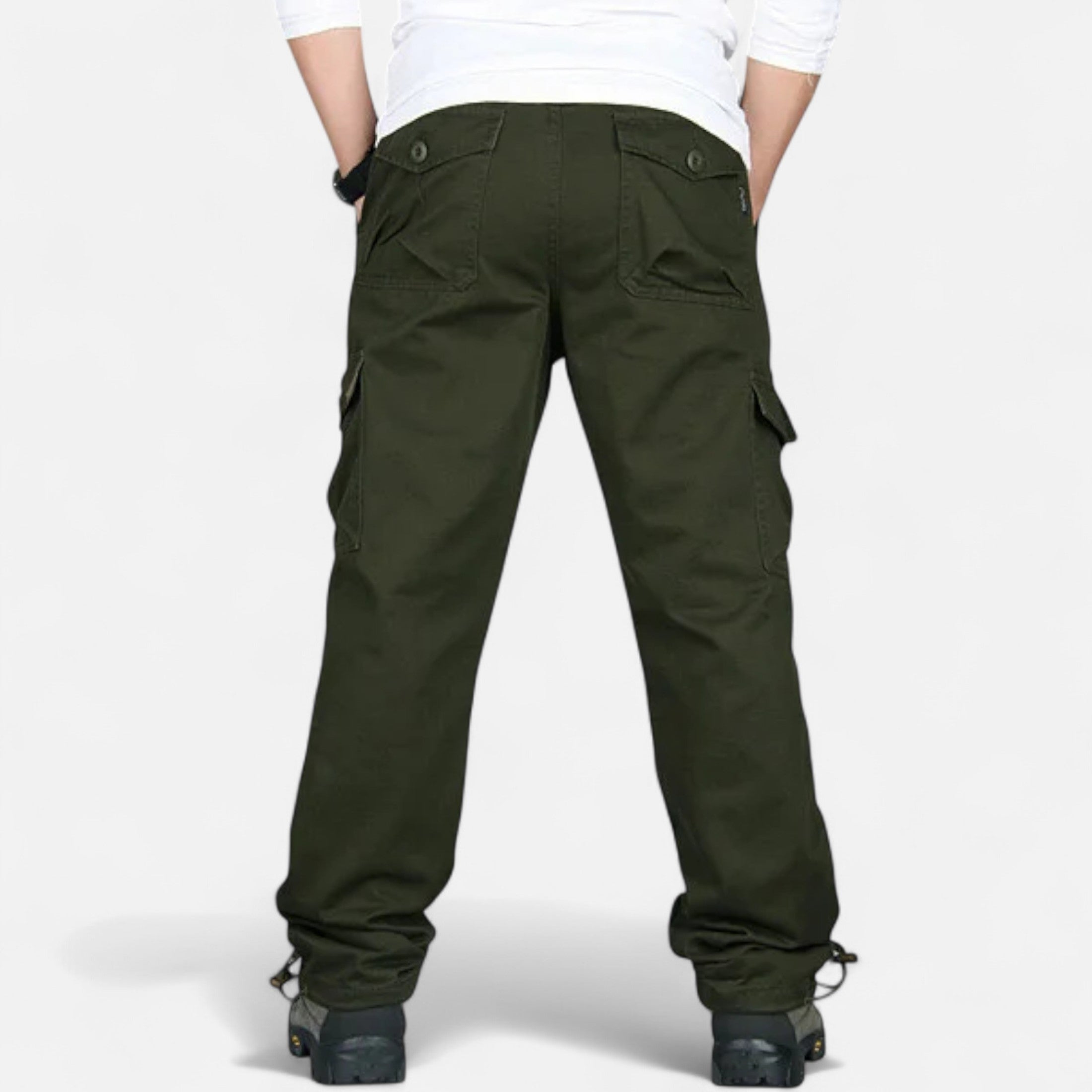 Men’s Military Inspired Cotton Cargo Trousers for Autumn