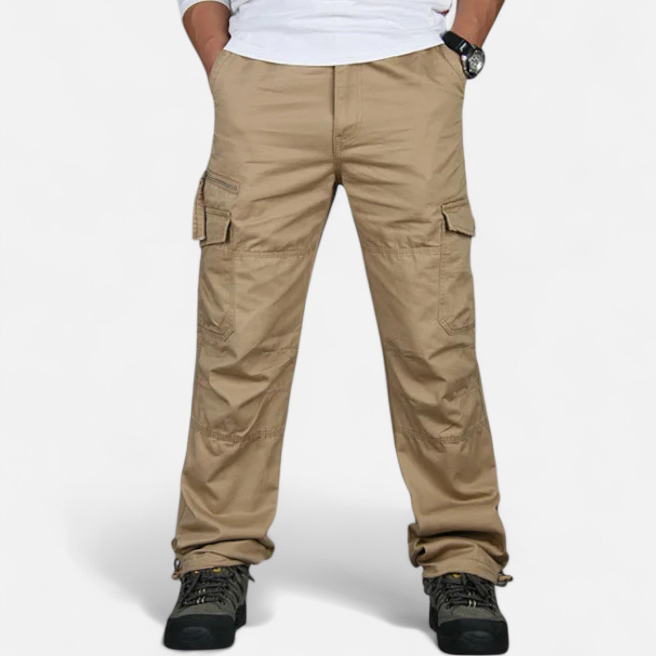 Men’s Military Inspired Cotton Cargo Trousers for Autumn