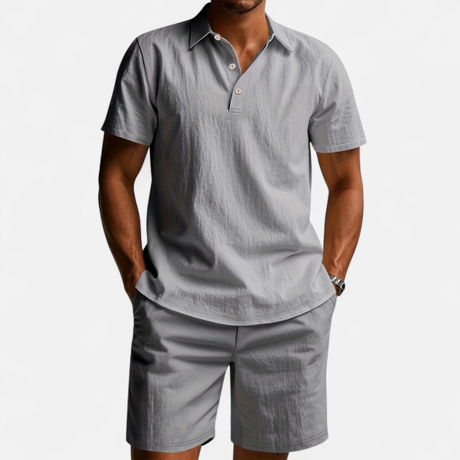Men’s Linen Shirt and Shorts Set Lightweight Tailored Summer Comfort