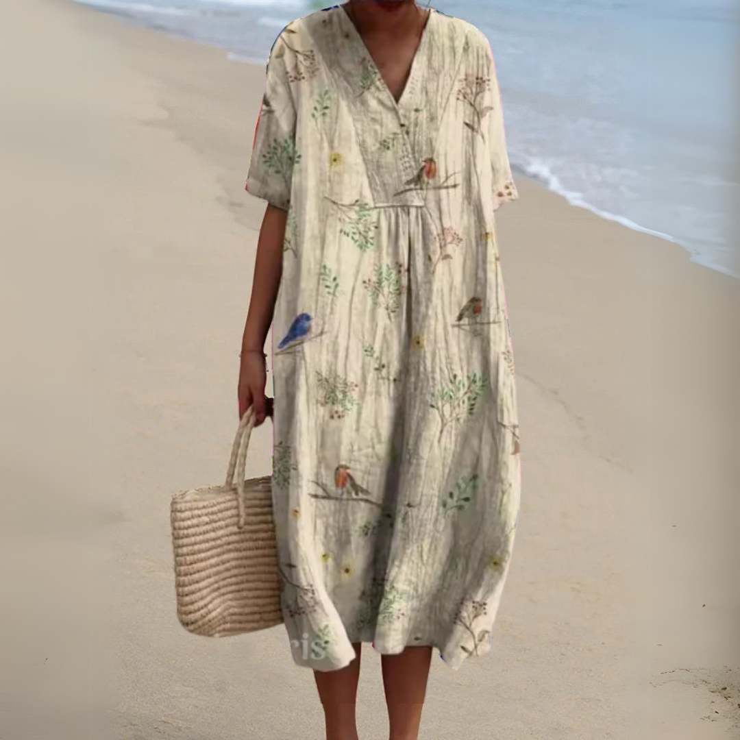 Women Multicolour Floral V-Neck Midi Dress