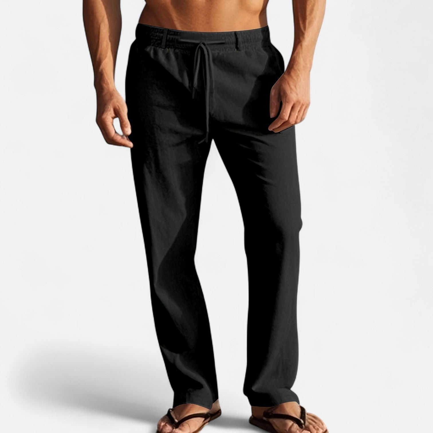 Dorevelle | Men’s Linen Trousers – Riviera Drawstring Ease