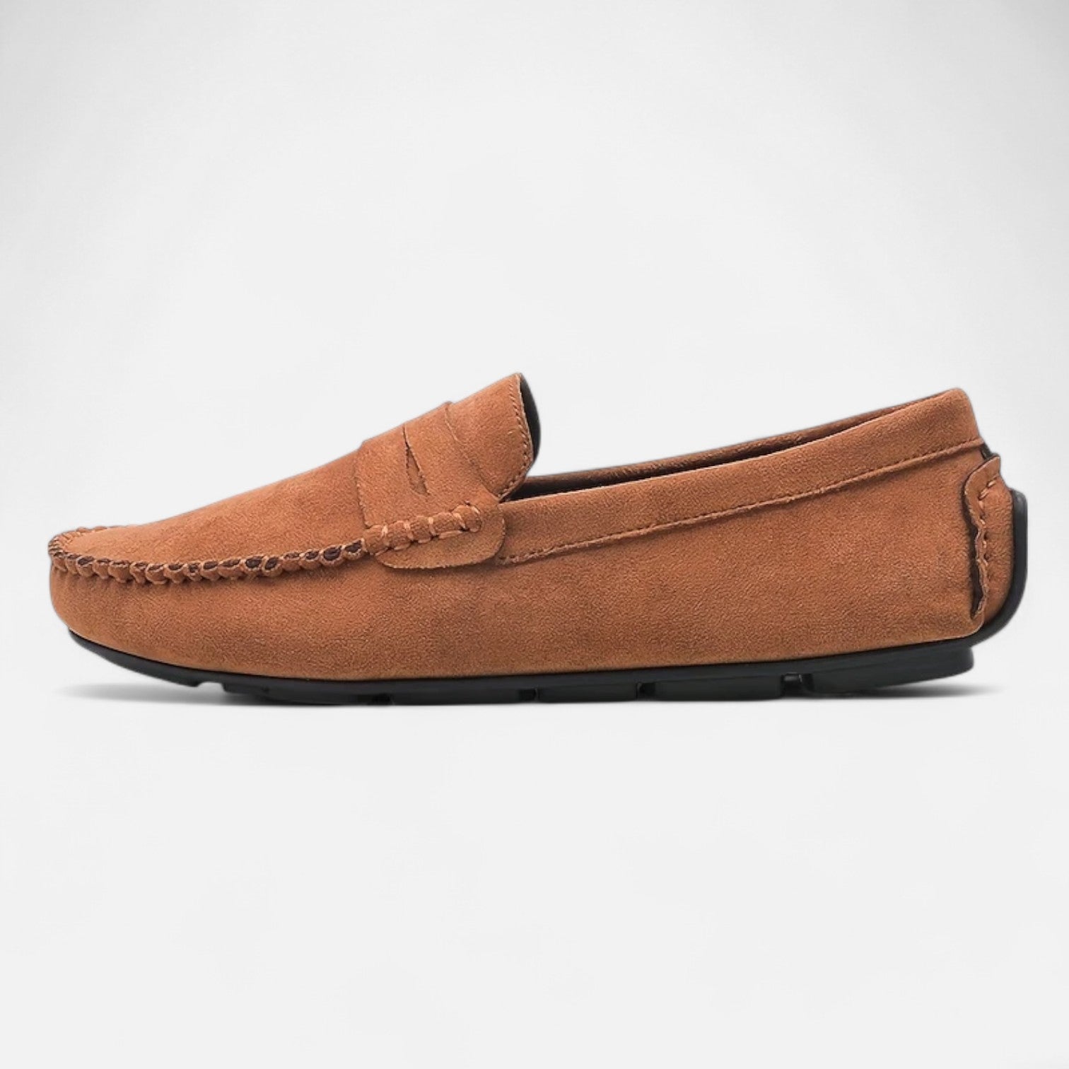 Men's Leather Slip-On Loafers with Cushioned Comfort and Breathable Design