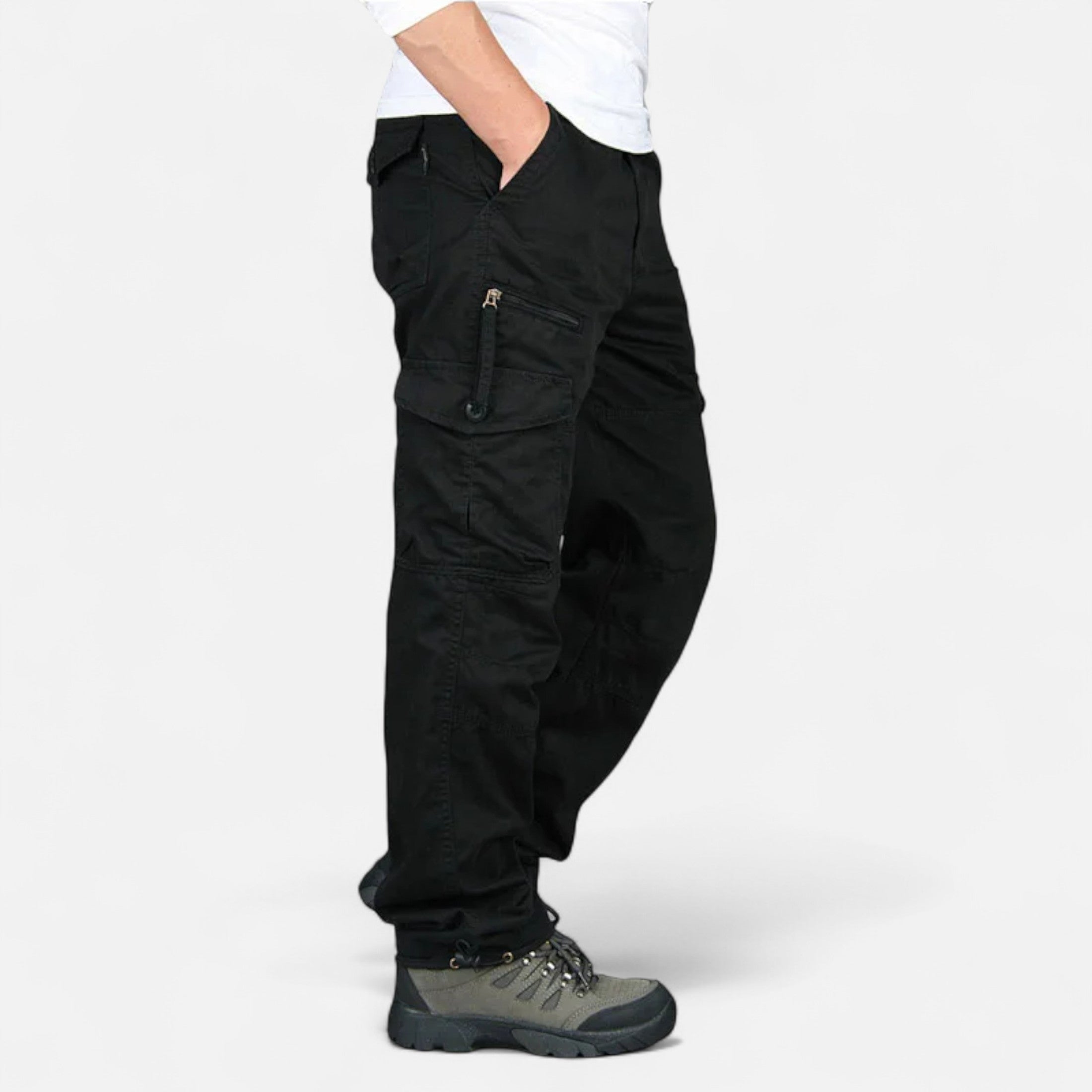 Men’s Military Inspired Cotton Cargo Trousers for Autumn