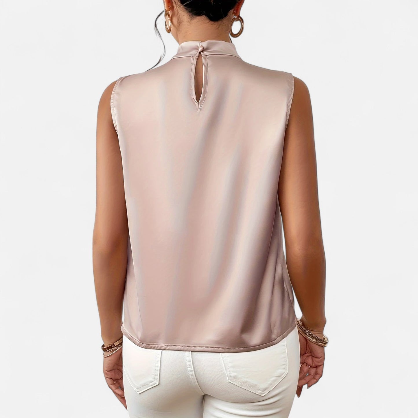 Dorevelle | Women’s Sleeveless Top – Asymmetric Satin Cut