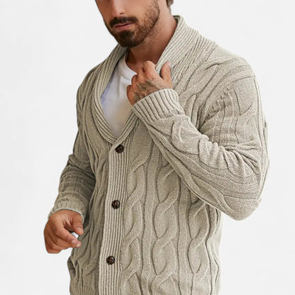 Dorevelle | Men’s Geometric Knit Cardigan Sweater
