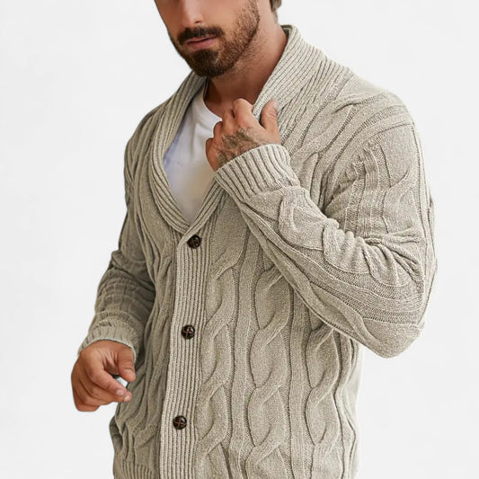 Dorevelle | Men’s Geometric Knit Cardigan Sweater