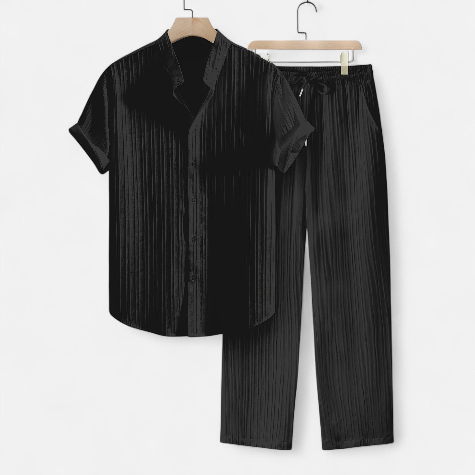 Men’s Lightweight Striped Summer Shirt and Trouser Set
