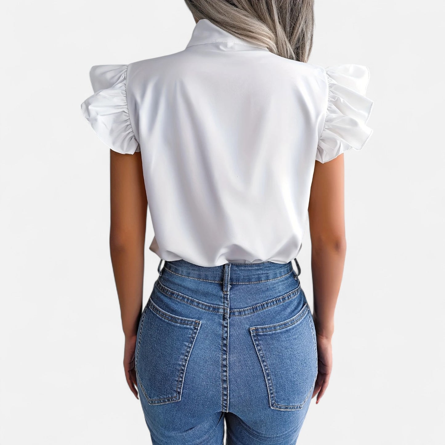 Dorevelle | Women’s Chiffon Blouse – Bow-Tie Sleeveless Style