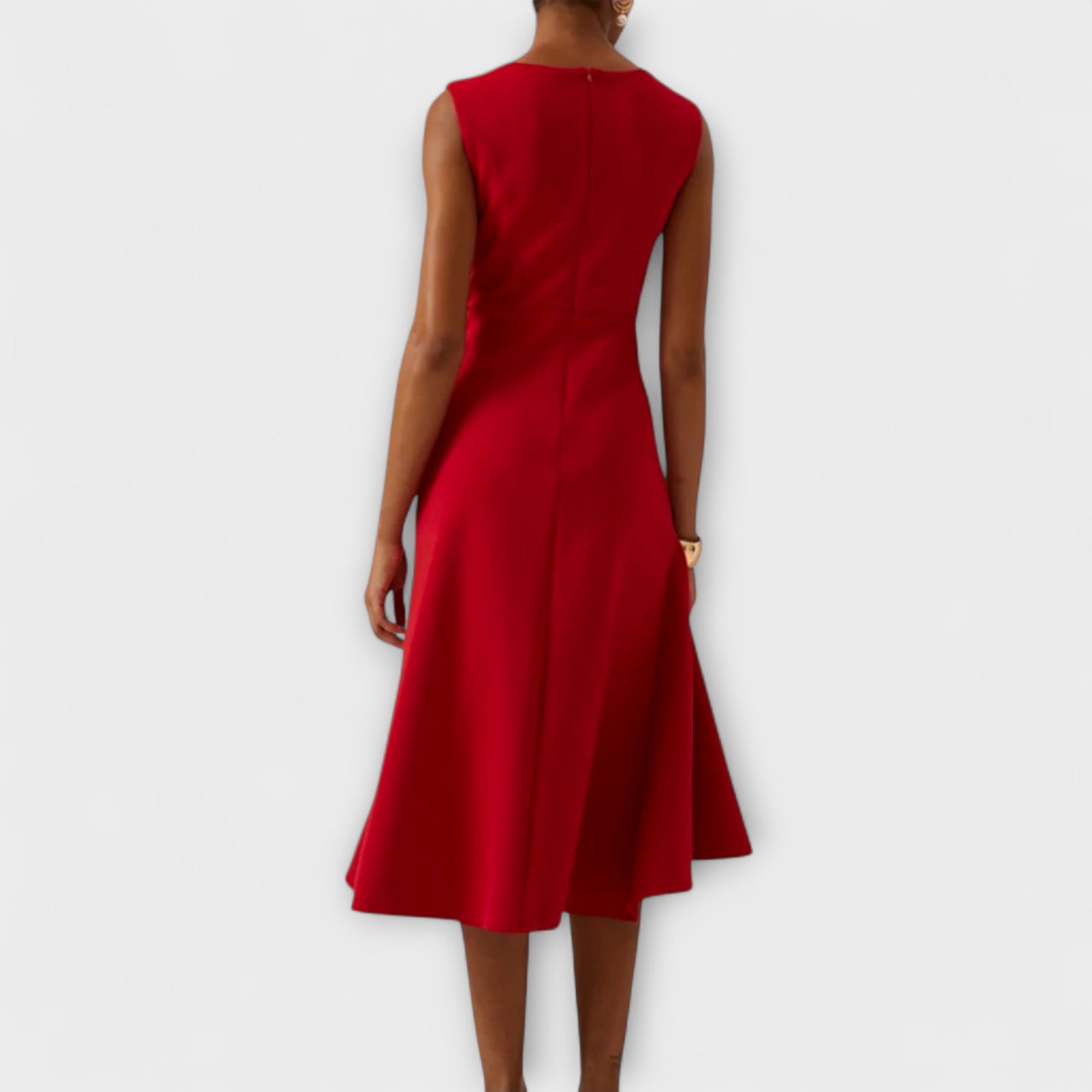 Women Green Asymmetric Sleeveless Midi Dress