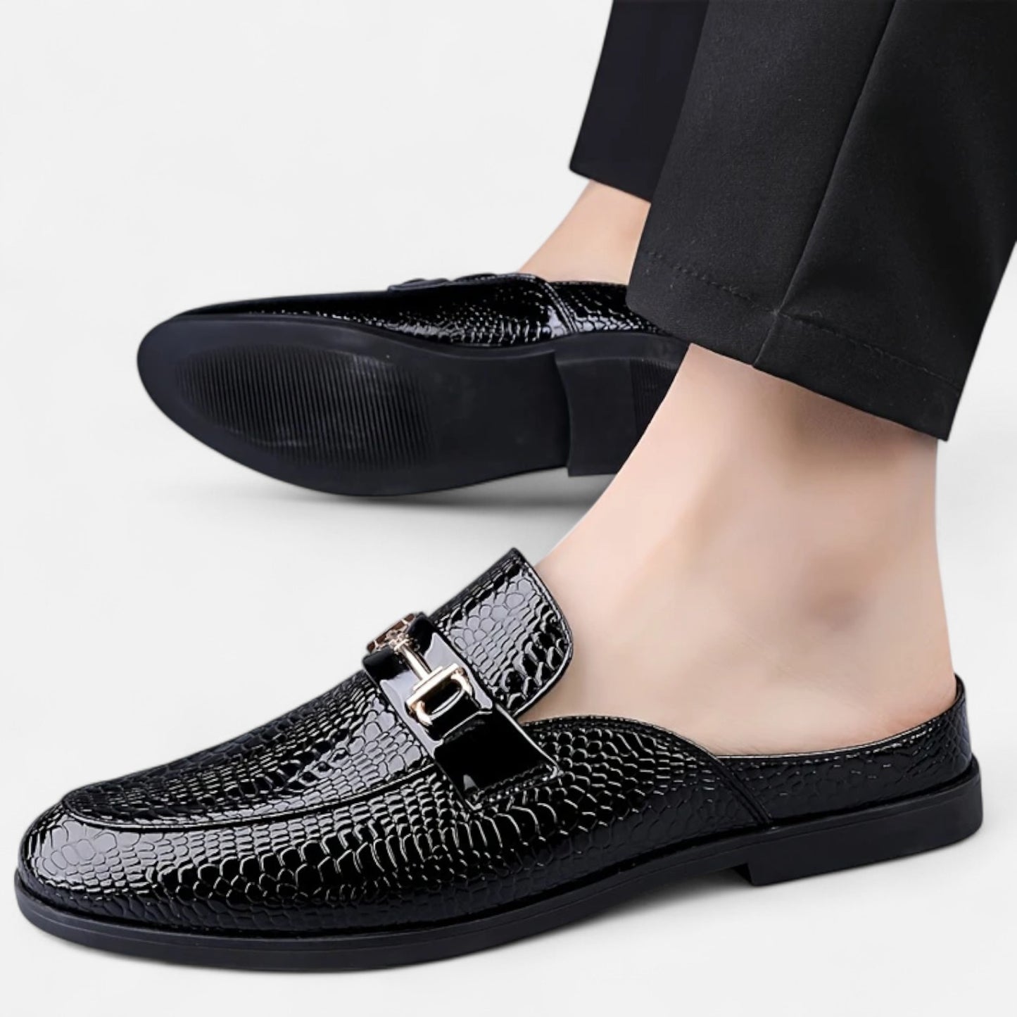 Dorevelle | Men’s Dress Loafers – Buckled Round Toe Classic