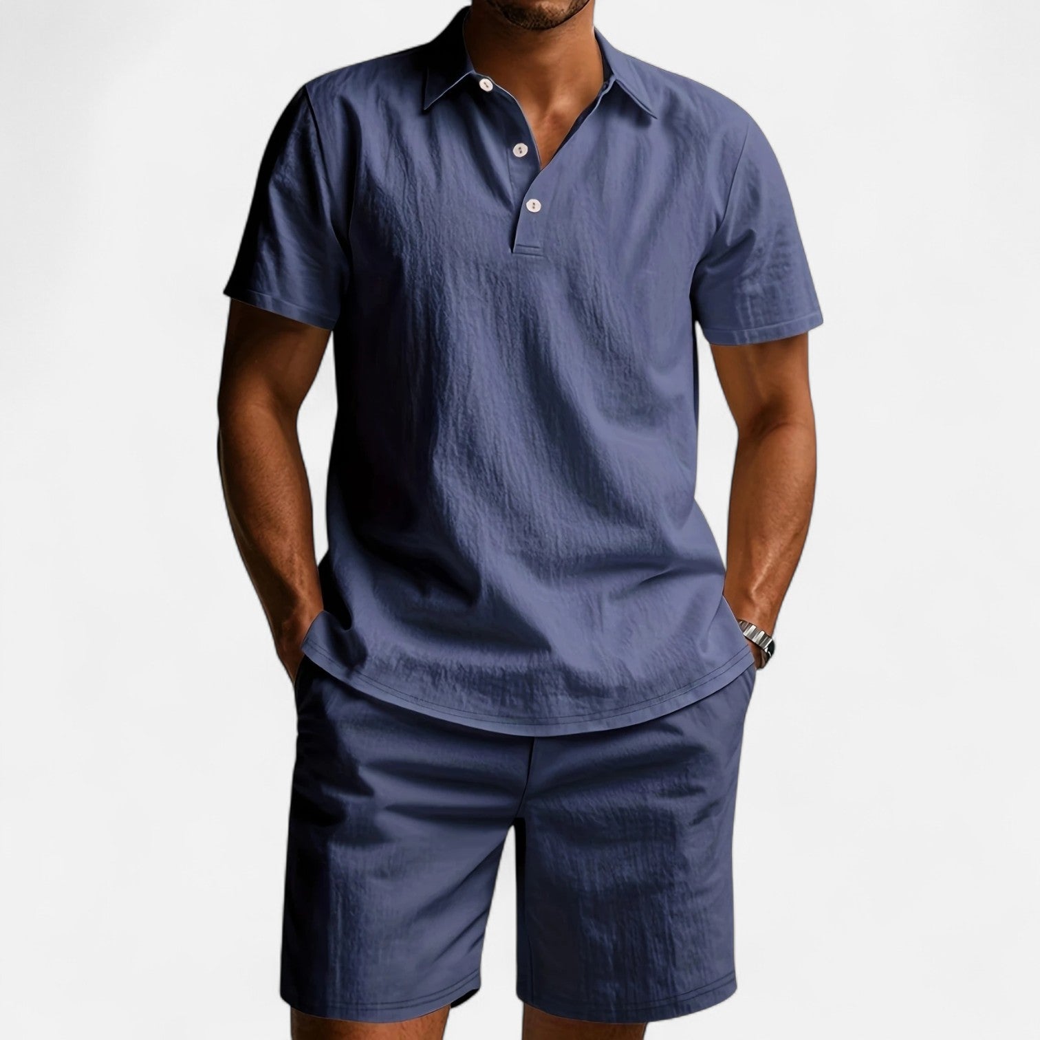 Men’s Linen Shirt and Shorts Set Lightweight Tailored Summer Comfort