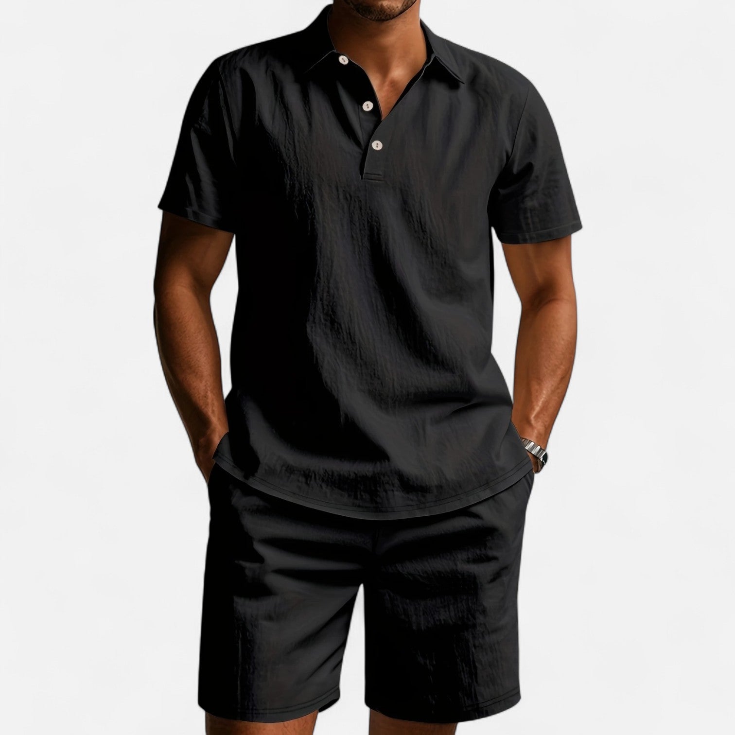 Men’s Linen Shirt and Shorts Set Lightweight Tailored Summer Comfort
