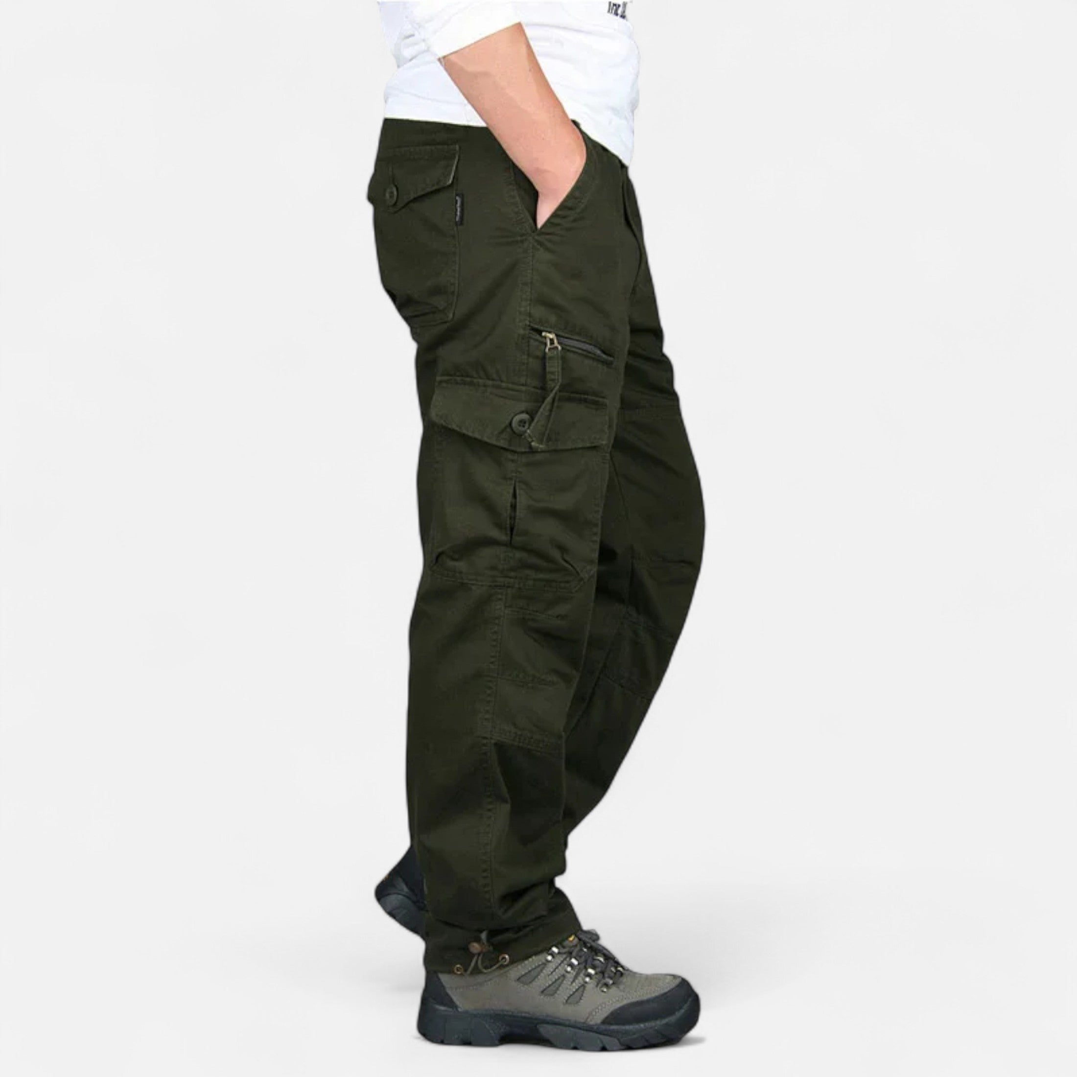 Men’s Military Inspired Cotton Cargo Trousers for Autumn