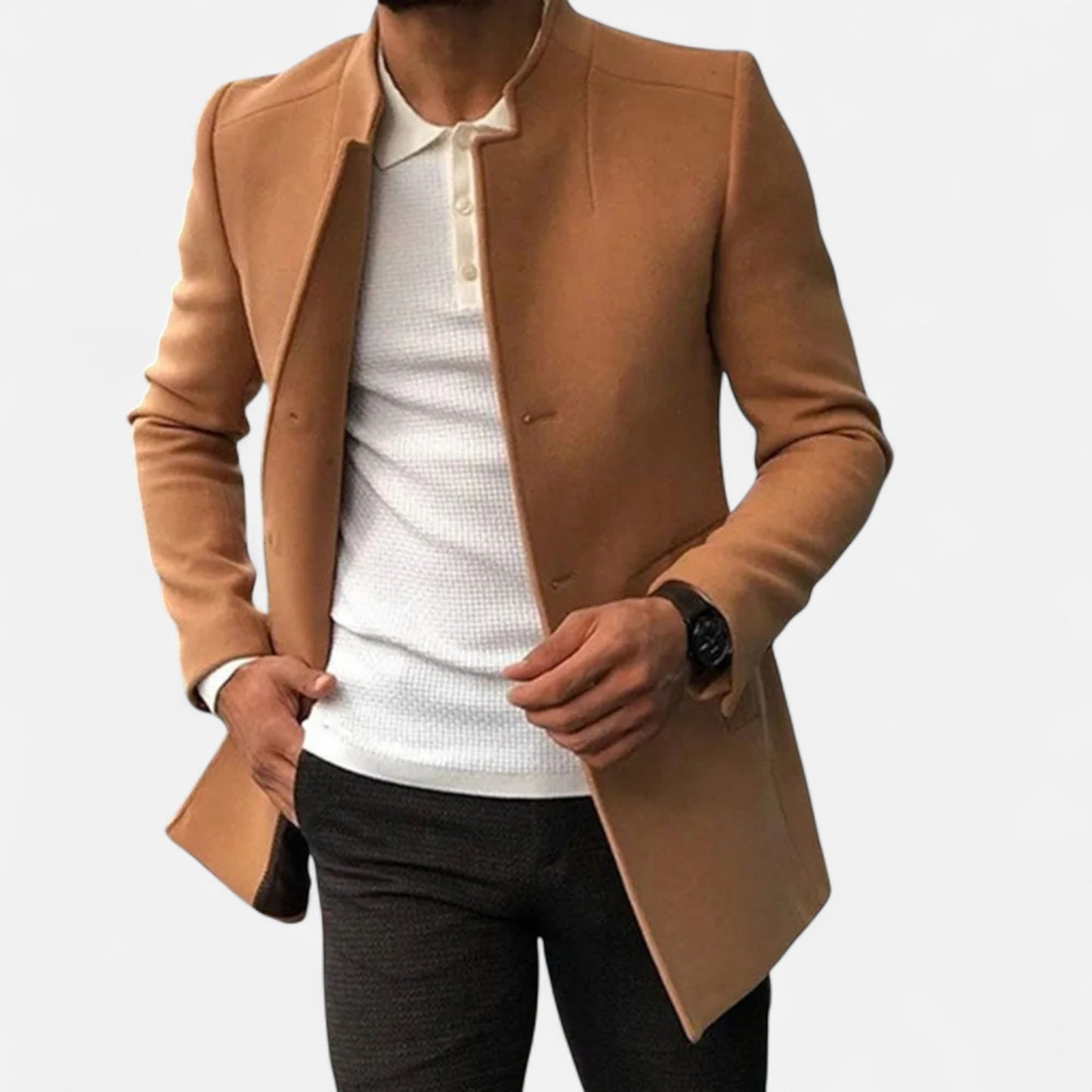 Dorevelle | Men’s Tailored Coat – Classic Solid Comfort