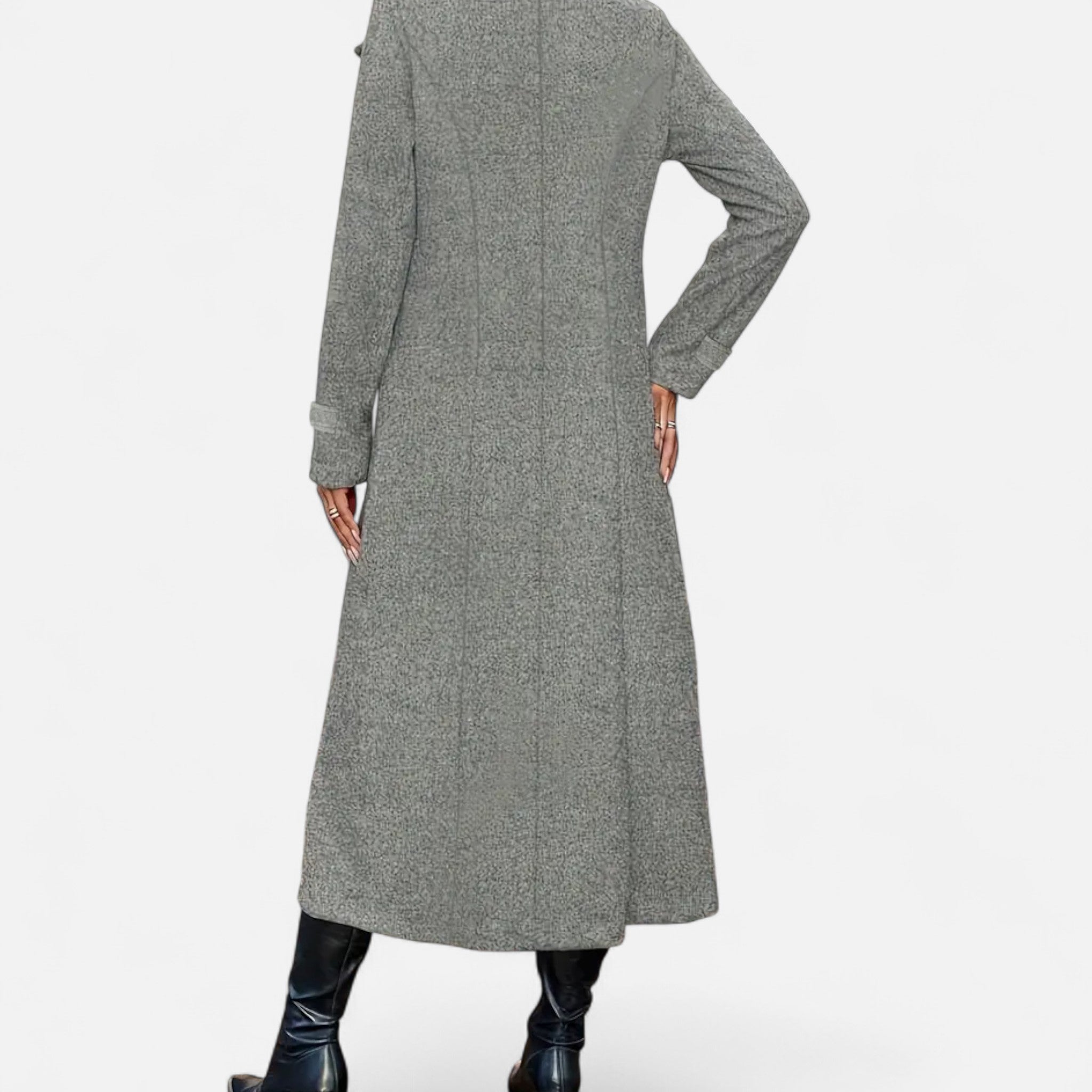 Elegant Women’s Long Sleeve Winter Coat with Tailored Silhouette