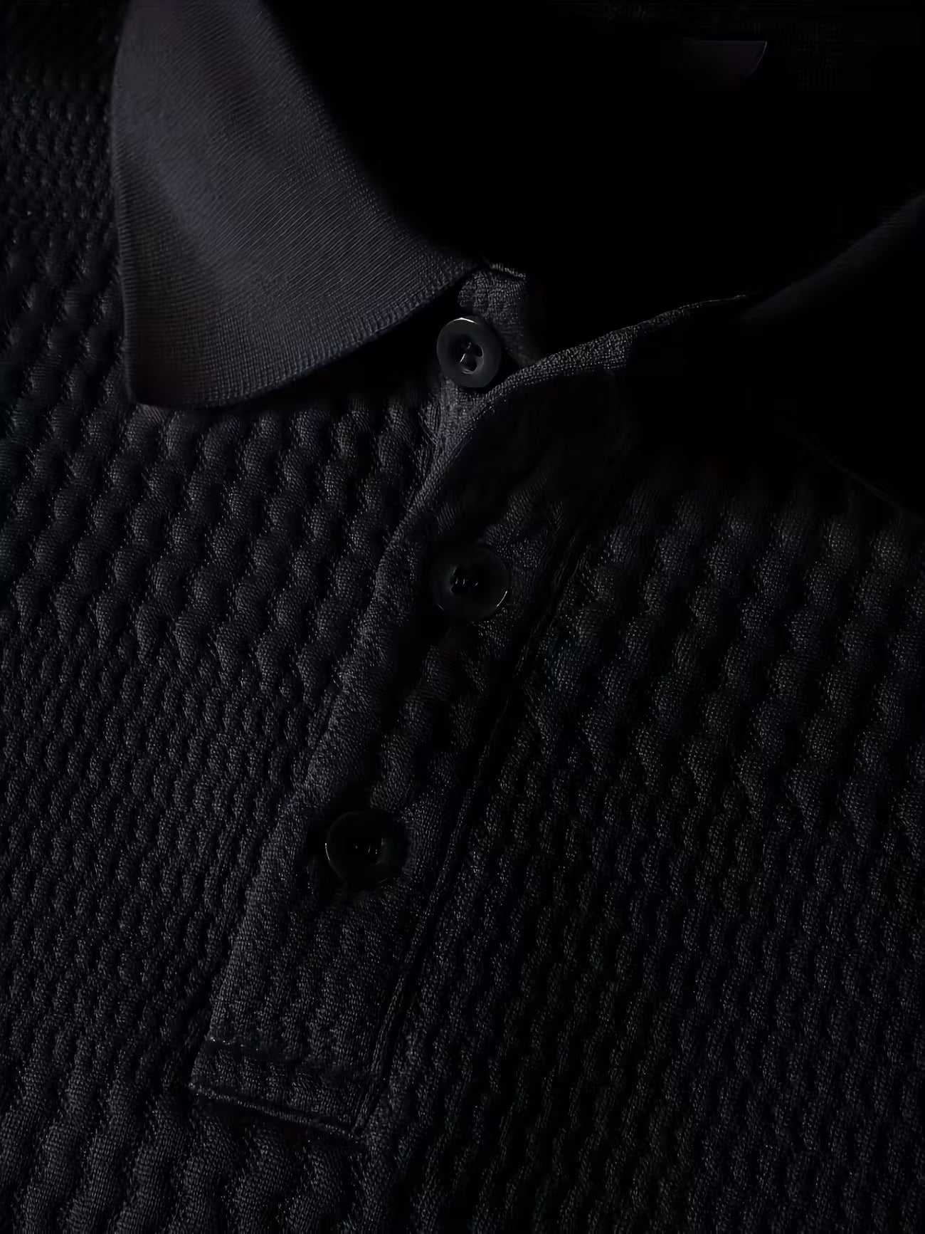 Men's Jacquard Ribbed Long Sleeve Shirt