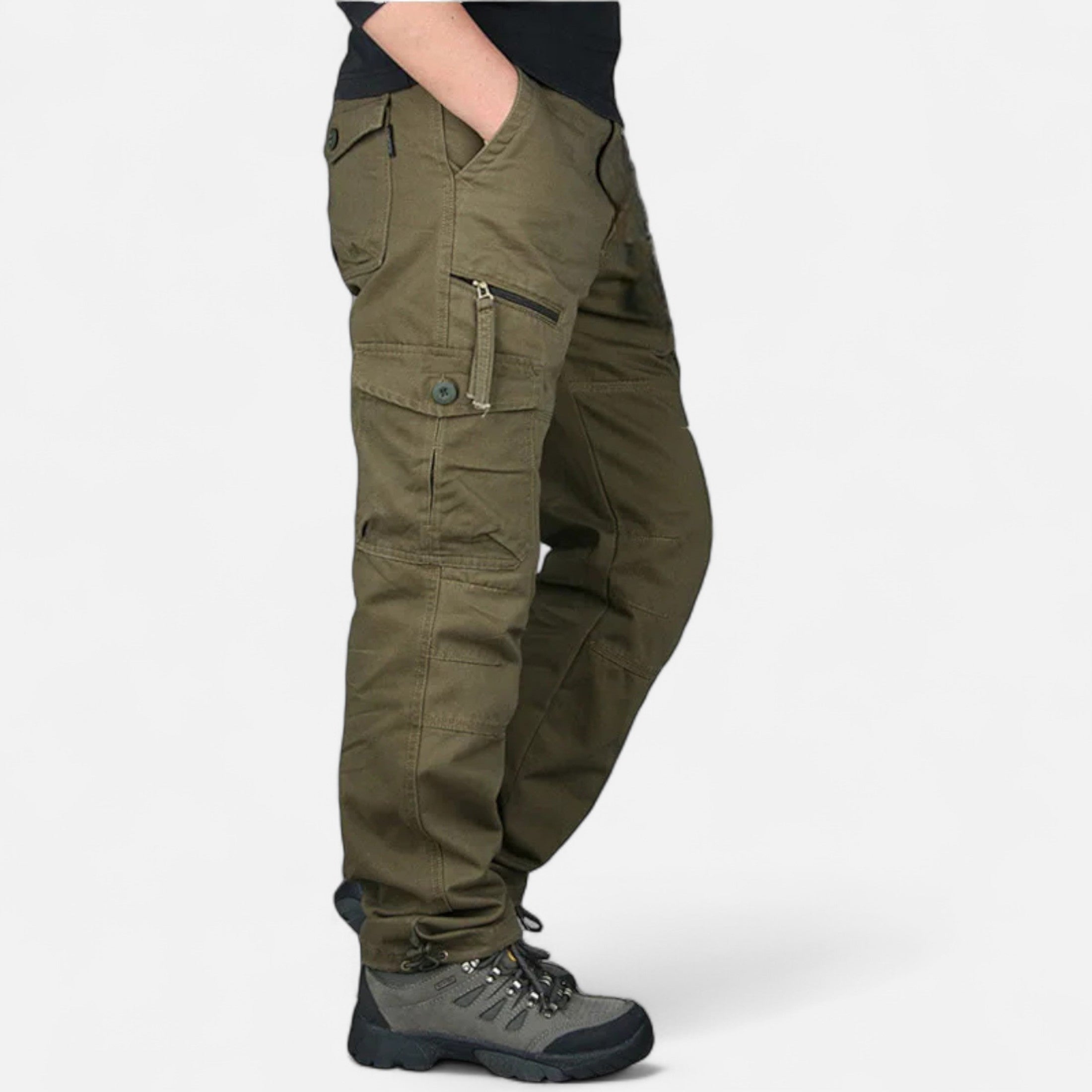 Men’s Military Inspired Cotton Cargo Trousers for Autumn