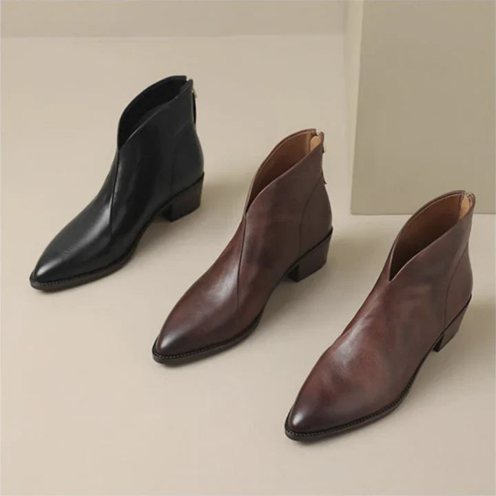 Women Black Pointed Toe Ankle Boot Sneakers
