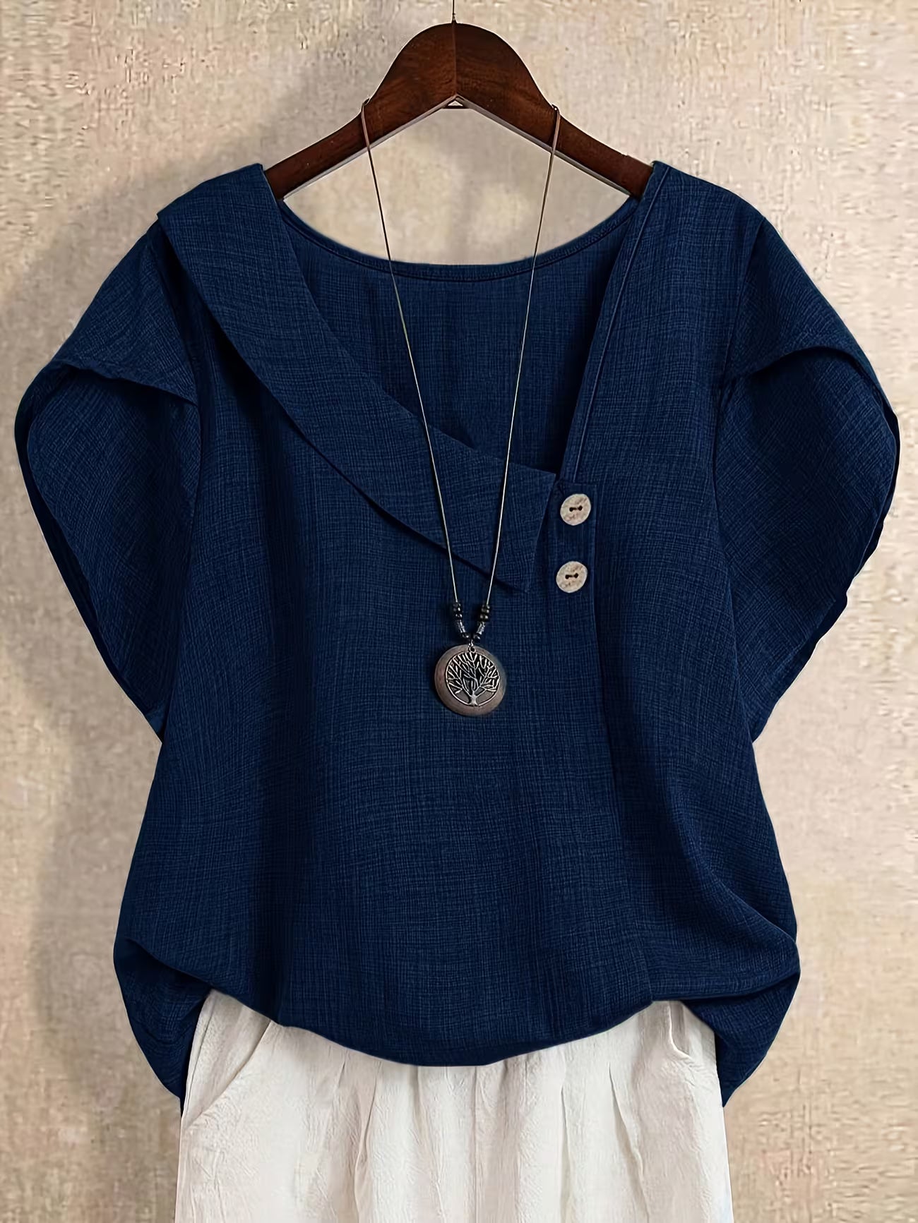 Women's Plus Size Relaxed Summer Button Shirt