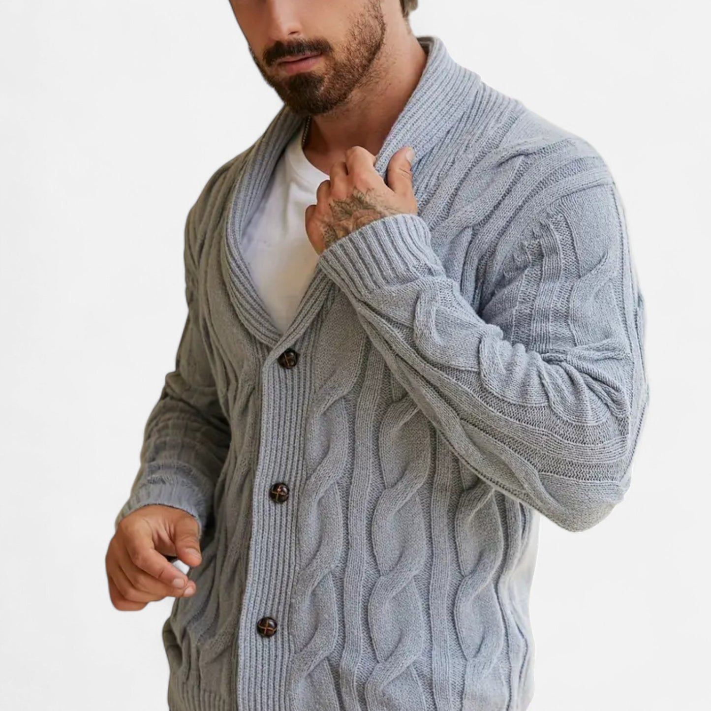 Dorevelle | Men’s Geometric Knit Cardigan Sweater