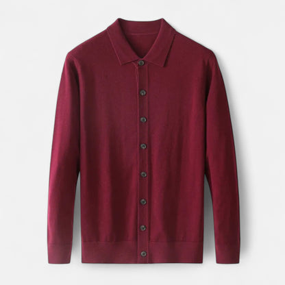 Dorevelle | Men’s Wool Sweater – Fine Yarn Button-Up Classic
