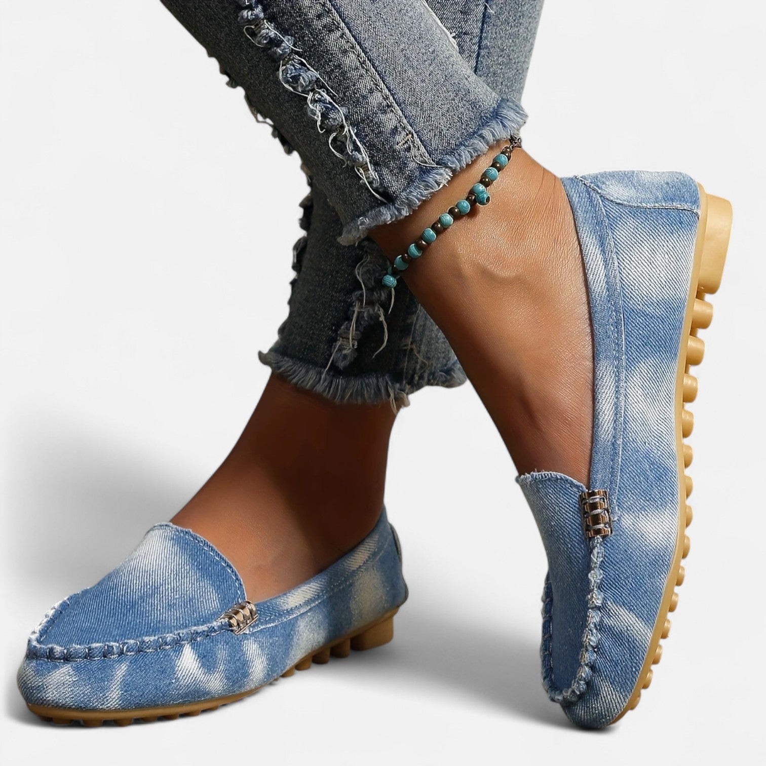 Women’s Slip-On Loafers with Round Toe and Cushioned Comfort