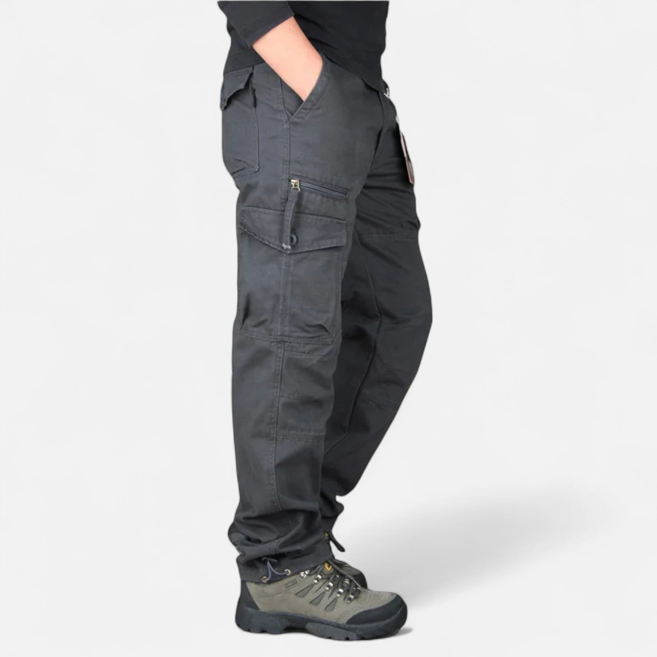 Men’s Military Inspired Cotton Cargo Trousers for Autumn