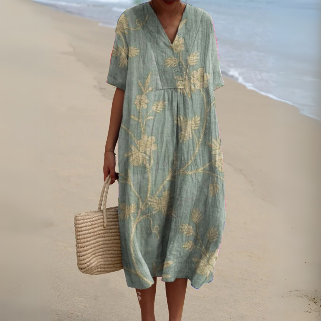 Women Multicolour Floral V-Neck Midi Dress
