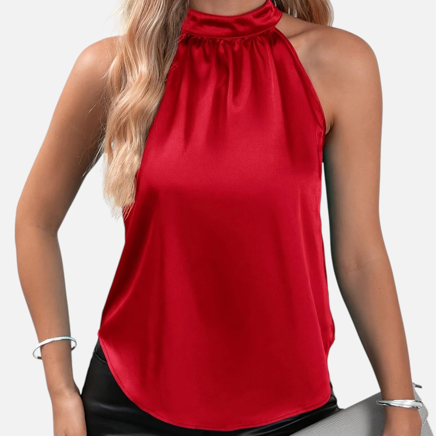 Dorevelle | Women’s Halter Blouse – Riviera Satin Classic