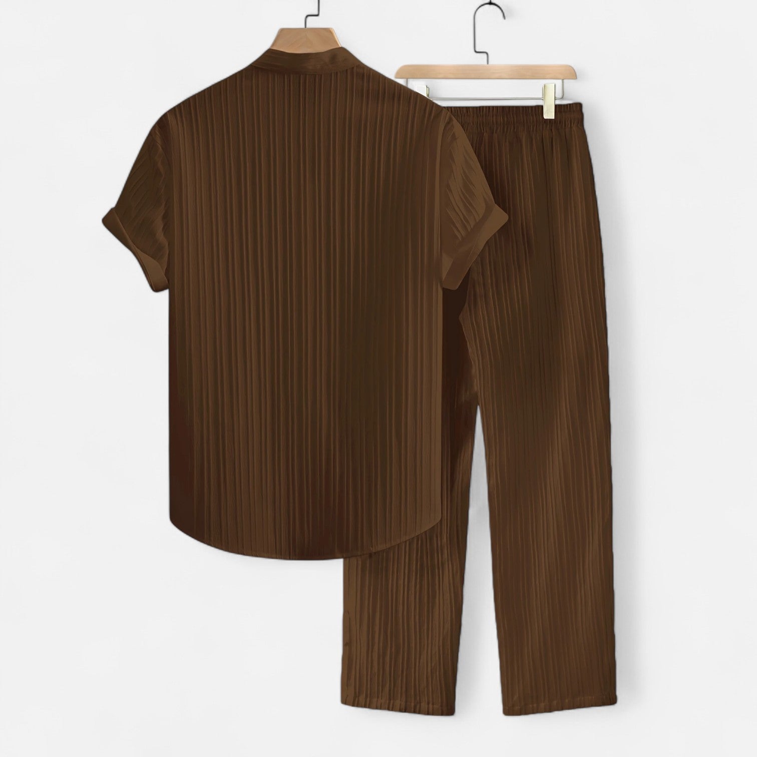 Men’s Lightweight Striped Summer Shirt and Trouser Set