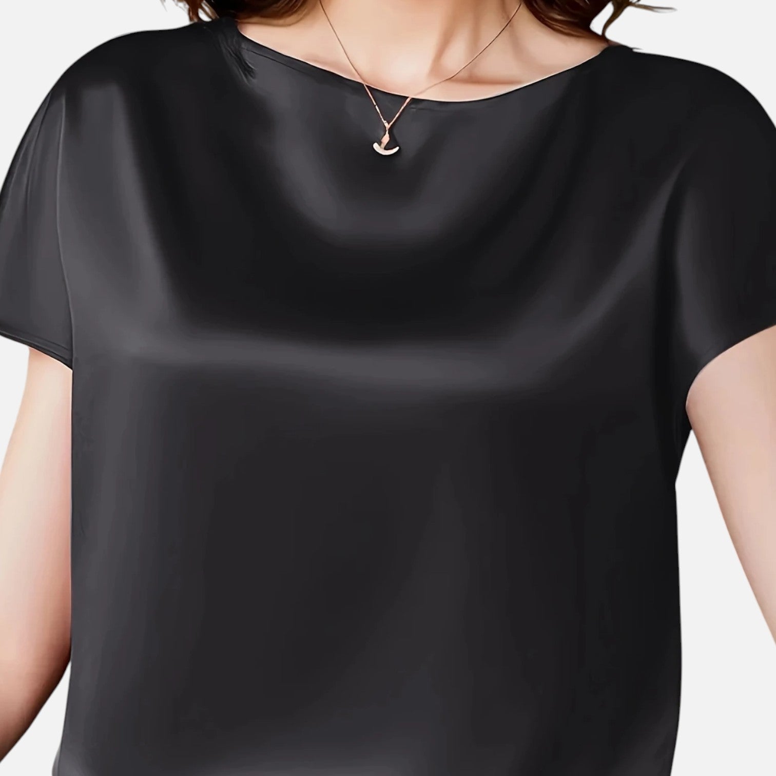 Women’s Short Sleeve Satin Blouse in Vibrant Purple