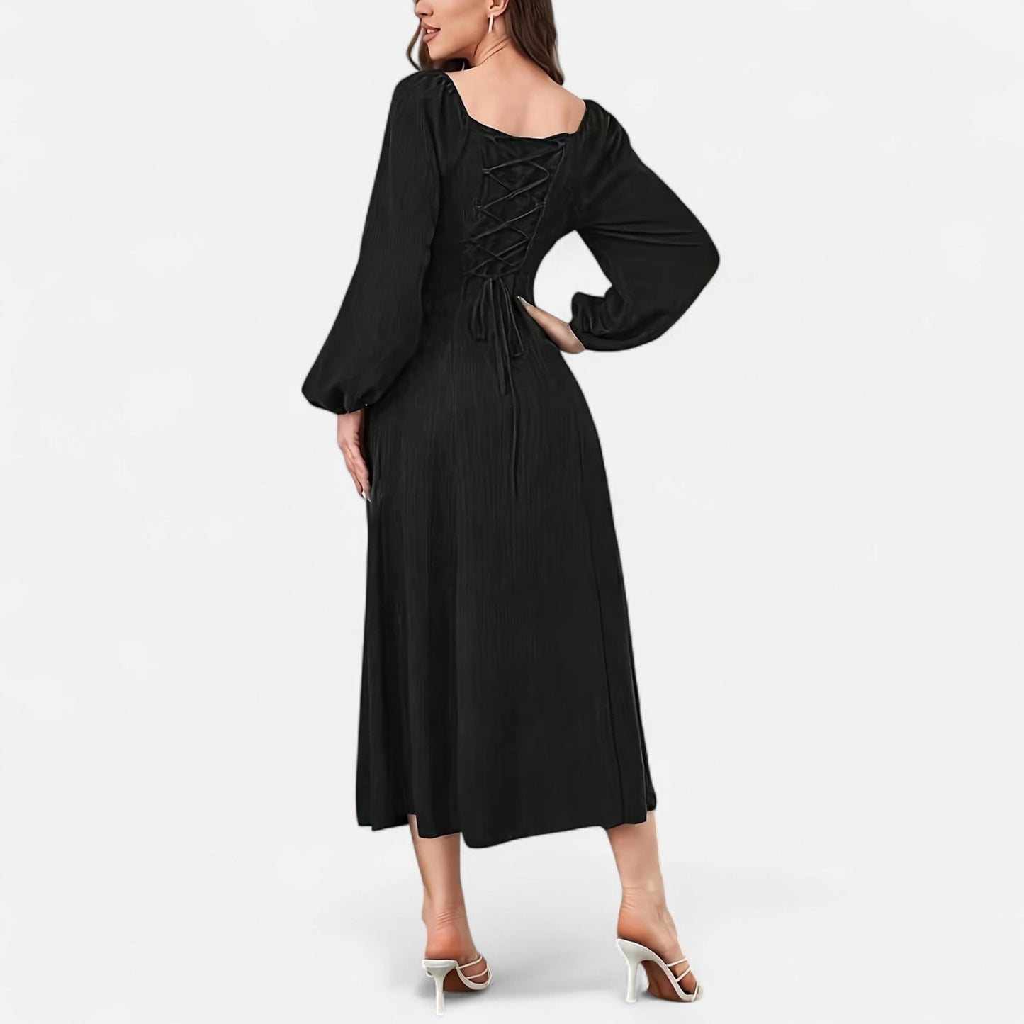 Dorevelle | Women’s Square Neck Dress – Heritage Waist Detail