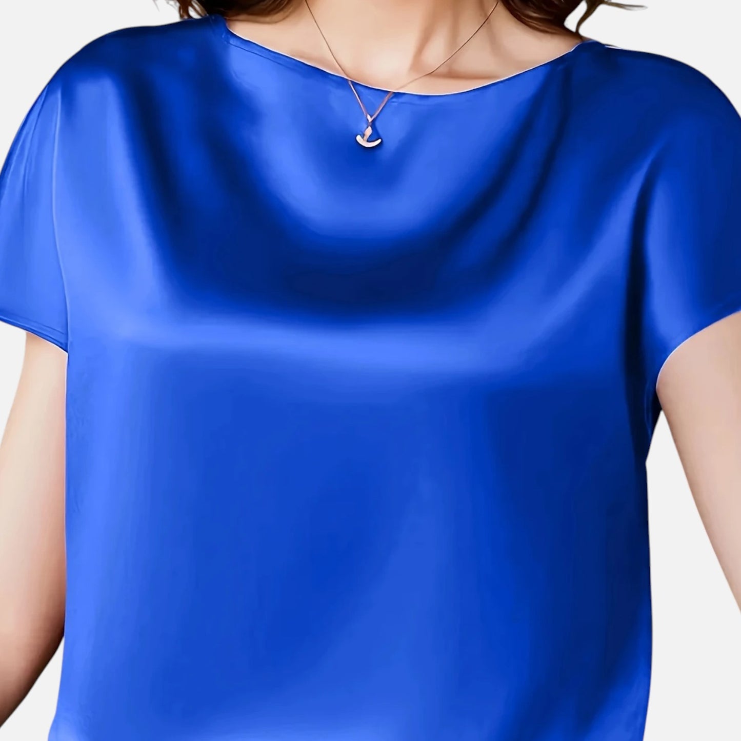 Dorevelle | Women’s Satin Blouse – Short Sleeve Classic