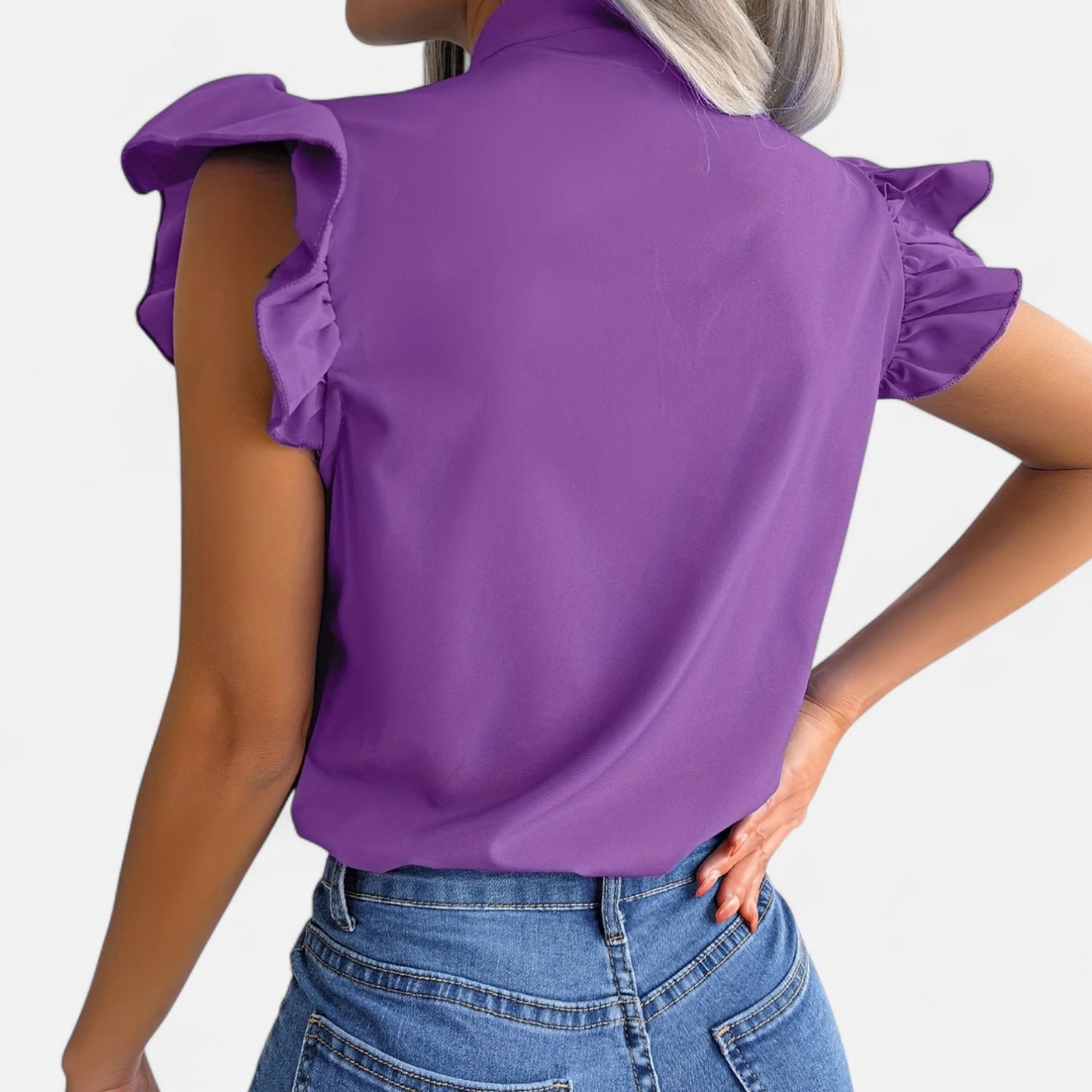 Dorevelle | Women’s Chiffon Blouse – Bow-Tie Sleeveless Style