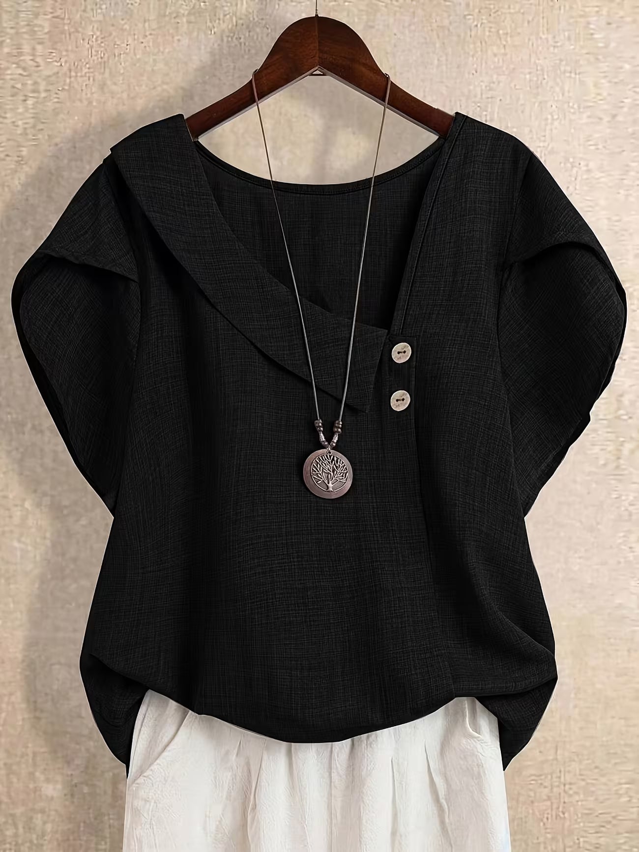Women's Plus Size Relaxed Summer Button Shirt