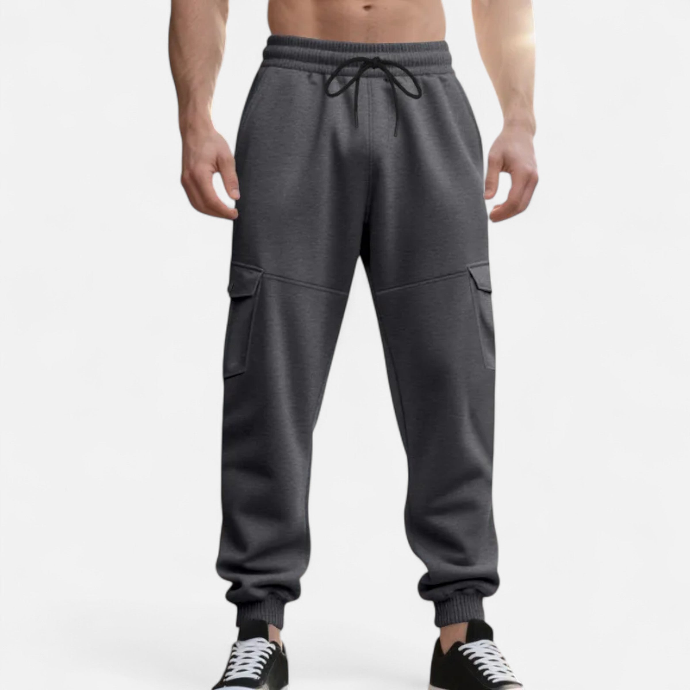 Men’s Relaxed Fit Ankle-Banded Cargo Pants with Utility Pockets