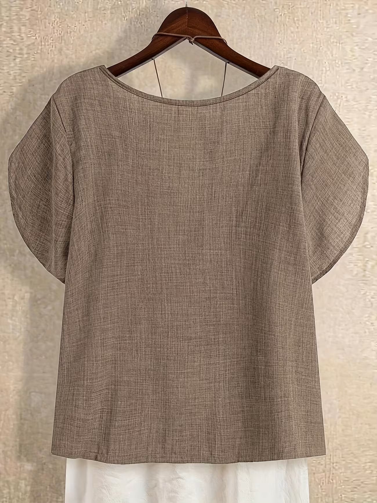 Women's Plus Size Relaxed Summer Button Shirt