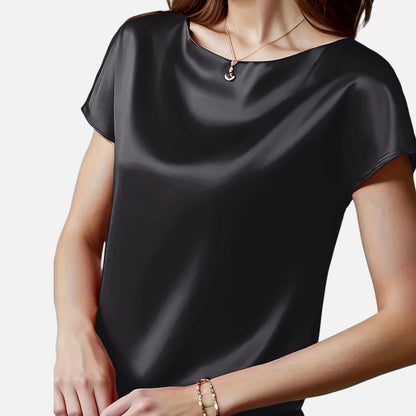 Dorevelle | Women’s Satin Blouse – Short Sleeve Classic