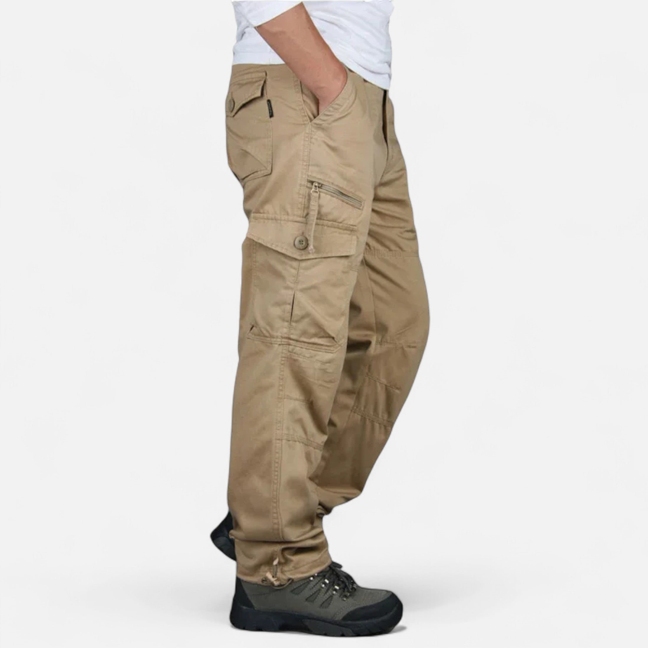 Men’s Military Inspired Cotton Cargo Trousers for Autumn